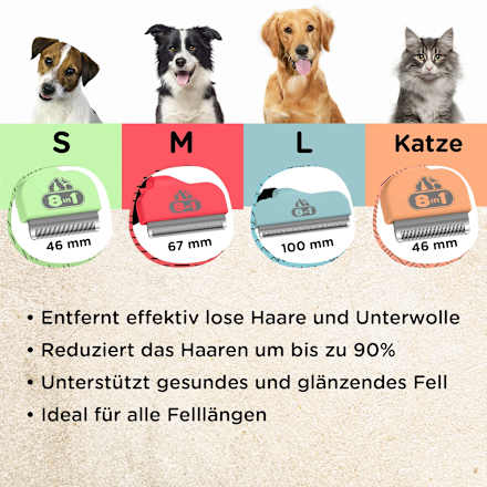 Hondenondervachtborstel voor grote honden, maat L, 1 stuk