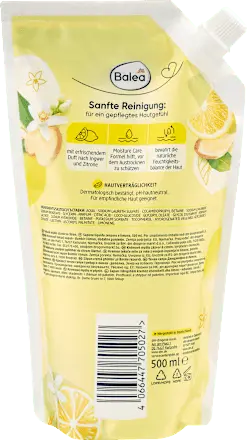 Cremeseife Ginger & Lemon, Nachfüllpack, 500 ml Balea