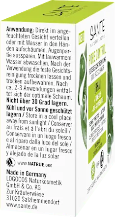 Feste Gesichtsreinigung Pore Control, 60 g SANTE NATURKOSMETIK