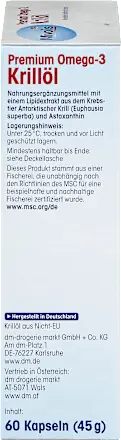 Premium Omega-3 Krillöl, Kapseln 60 St, 45 g Mivolis
