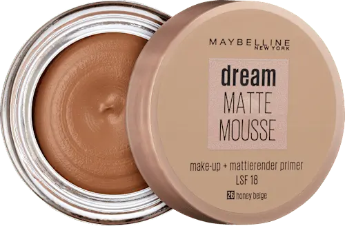 Primer Dream Matte Mousse, LSF 18, 26 Honey Beige, 18 ml MAYBELLINE NEW YORK