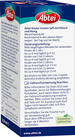 Kinder Hustensaft Honig Eibisch, 120 ml