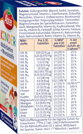 Multivitamine für Kinder Schmelztabletten 75 St, 11 g