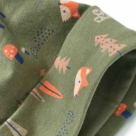 Beanie mit Fuchs-Muster, grün, Gr. 48/49, 1 St
