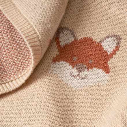 Decke mit Fuchs-Muster, beige, 80x80 cm, 1 St