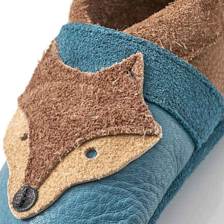 Lederschuhe mit Fuchs-Applikation, blau & braun, Gr. 22/23, 1 St ALANA