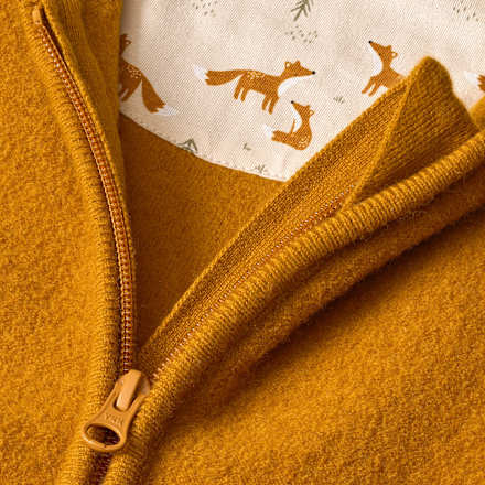 Overall aus Merinowolle mit Mitwachsfunktion & Fuchs-Muster, braun, Gr. 62/68, 1 St
