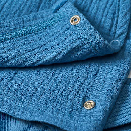 Set aus Musselin mit Wickelshirt & Hose mit Mitwachsfunktion, blau, Gr. 56, 1 St