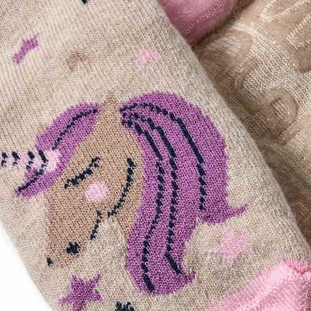 Stoppersocken mit Einhorn-Motiv, beige & rosa, Gr. 19/20, 1 St