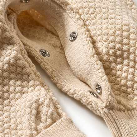 Strickoverall mit Waffel-Struktur & Mitwachsfunktion, beige, Gr. 68, 1 St