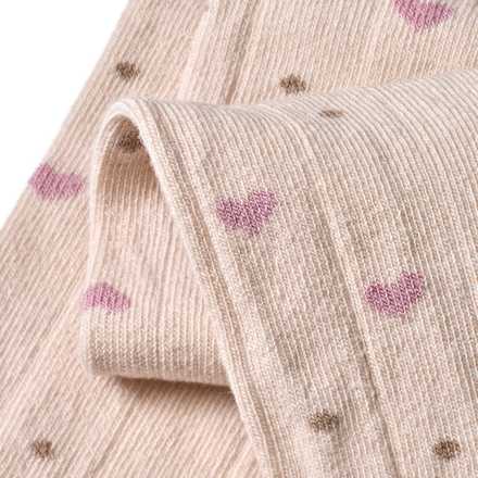 Panty met hartjespatroon en ribstructuur, beige, maat 98/104, 1 stuk