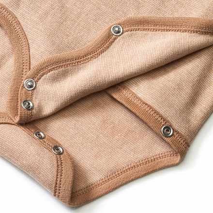 Wickelbody Langarm mit Schaf-Applikation, beige, Gr. 62/68, 1 St