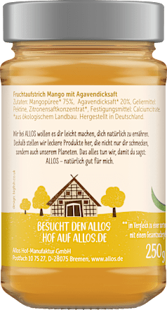 Fruchtaufstrich, Frucht Pur Mango 75% Frucht, 250 g
