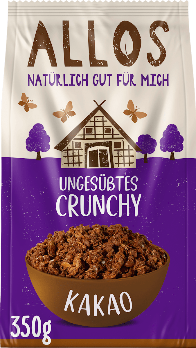 ALLOS Müsli, Ungesüßtes Crunchy Kakao, 350 g