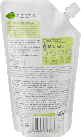 Duschgel Zeit für Glück Minze Bergamotte Nachfüllbeutel, 500 ml
