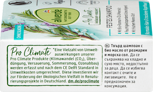 Festes Shampoo Rosmarin-Öl & Meersalz, 60 g