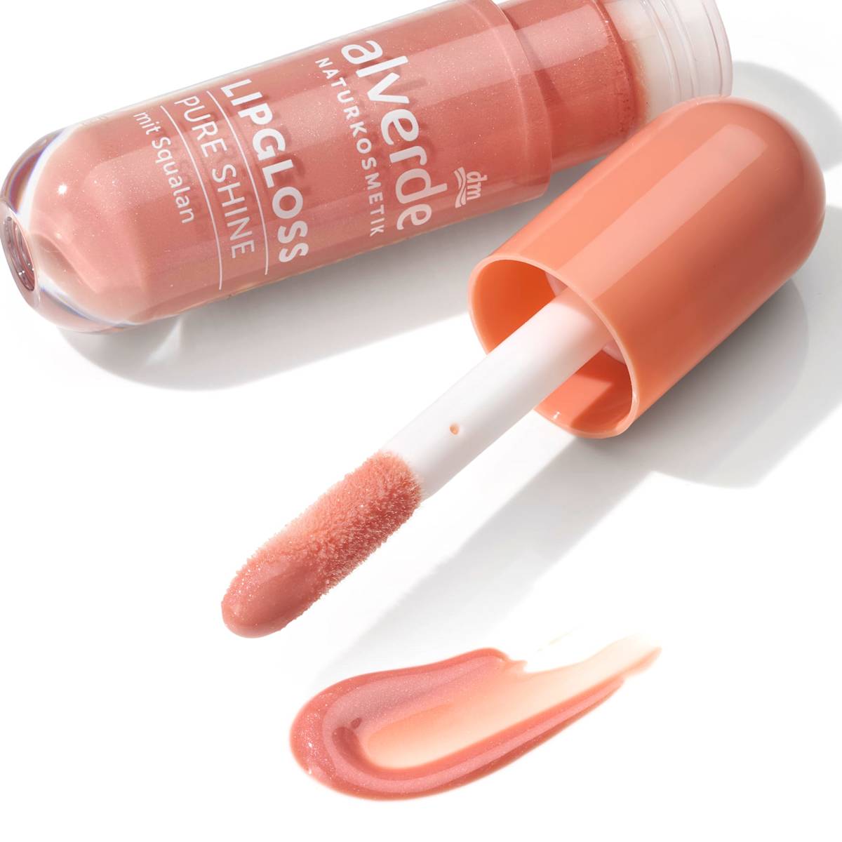 alverde NATURKOSMETIK Lipgloss Pure Shine 30 Peach Glow, 5 ml