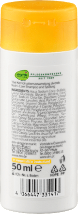 Shampoo Nutri Care Arganöl und Jojoba-Extrakt Reisegröße, 50 ml alverde NATURKOSMETIK