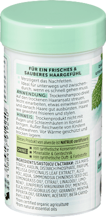 Trockenshampoo mit Melissen-Extrakt, 20 g