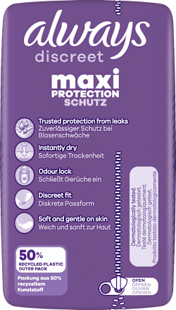 discreet Einlagen Inkontinenz Maxi Nacht Vorteilspack (4x12 St), 48 St
