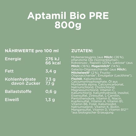 Anfangsmilch Pre von Geburt an, 800 g