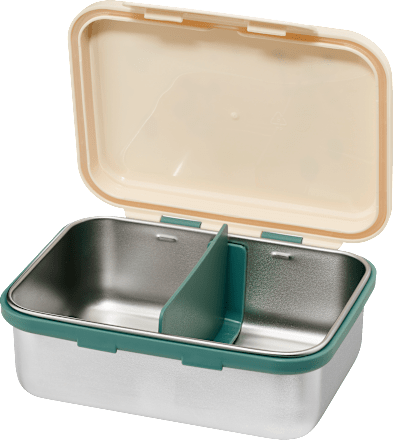 Lunchbox roestvrij staal crème/groen, 1 st.