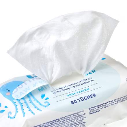 Vochtige doekjes met 99% water (4x80 stuks), 320 stuks