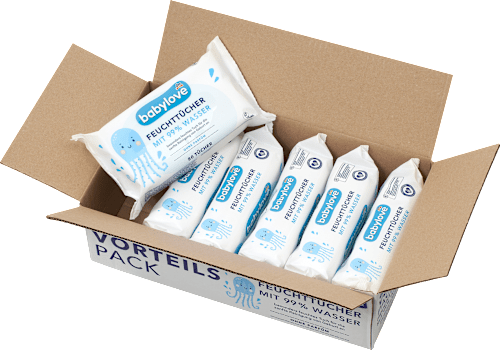 Vochtige doekjes met 99% water (6x80 stuks), 480 stuks