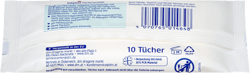 Feuchttücher mit 99 % Wasser, Reisegröße, 10 St