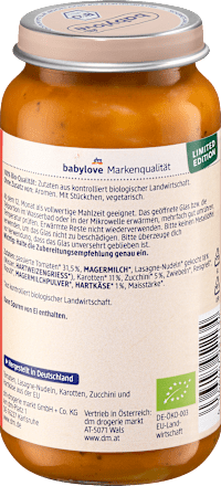 Menü Gemüse-Lasagne ab dem 12. Monat, 250 g