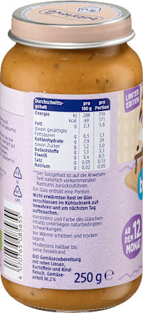 Menü Linsengemüse mit Rind ab dem 12.Monat, 250 g