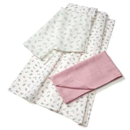 Mulltücher rosa/weiß, 3 St