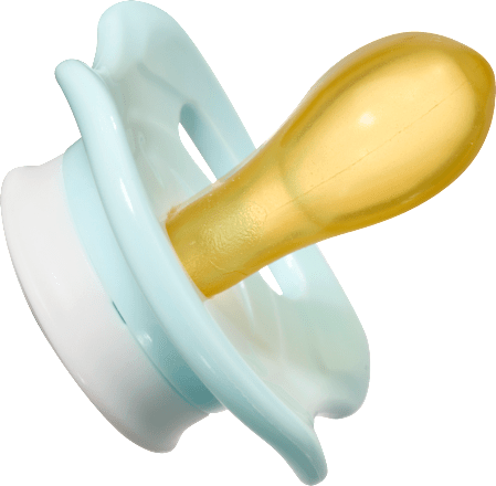 Schnuller Latex symmetrisch, beige/mint, Gr. 2, 5-18 Monate, 2 St
