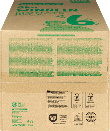 Windeln Öko Gr. 6 xl (15-20 kg) Monatspack, 108 St