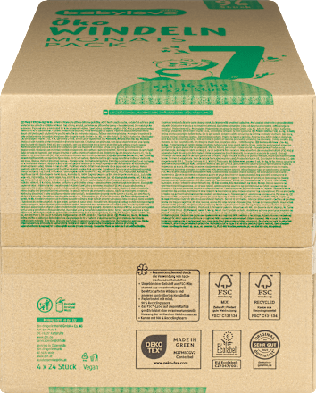 Windeln Öko Gr. 7 xxl (16+ kg), (4x24 St) Monatspack, 96 St
