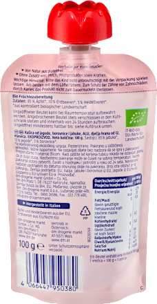 Quetschie Erdbeere & Heidelbeere in Apfel ab 1 Jahr, 100 g