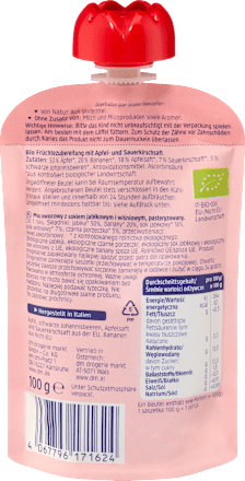 Quetschie Smoothie Kirsche, Johannisbeere & Banane in Apfel, ab 1 Jahr, 100 g