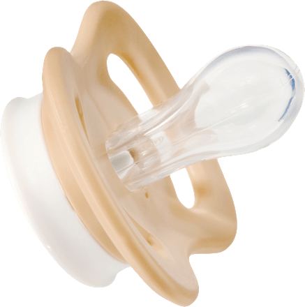 Schnuller für Neugeborene Silkon symmetrisch, aprikot/beige, 2 St