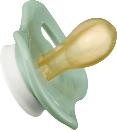 Schnuller Naturlatex, symmetrisch, beige/lila, Gr. 2, 5-18 Monate, 2 St