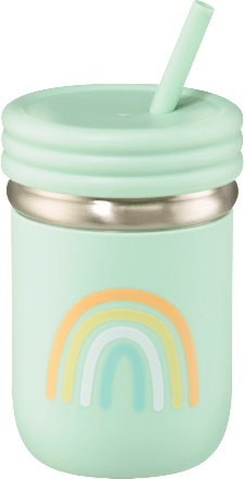 Trinkhalmbecher Edelstahl/Silikon türkis, 300 ml, 1 St