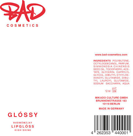 Lipgloss Glóssy, 12 ml Bad Cosmetics