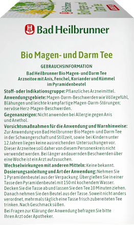 Arzneitee, Bio Magen- & Darm Tee (12 Beutel), 30 g