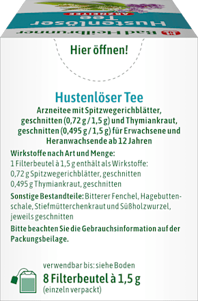 Arzneitee, Hustenlöser Tee (8 Beutel), 12 g