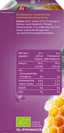 Kräutertee Manuka Salbei mit Manuka-Honig, Süßholzwurzel & Salbei (20 Beutel), 40 g
