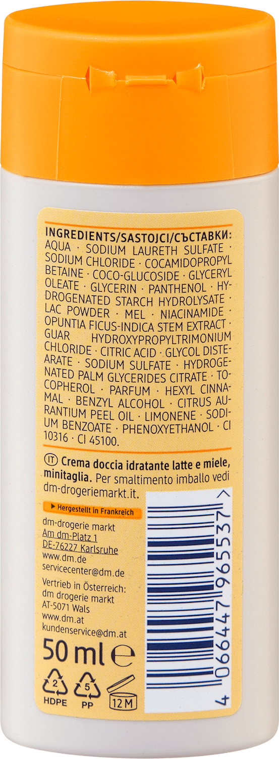 Balea Cremedusche Milch & Honig, Reisegröße, 50 ml