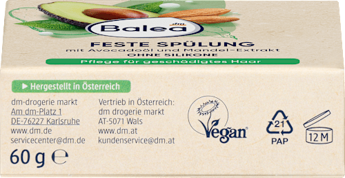 Fester Conditioner Avocadoöl & Mandel-Extrakt, 60 g