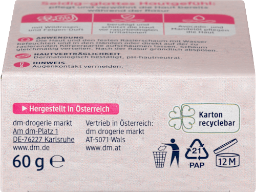 Fester Rasierschaum Wildrose Feige, 60 g