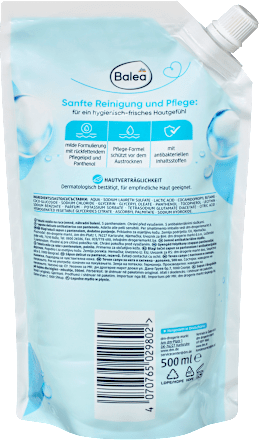 Flüssigseife, milde Seife Pflege & Hygiene, antibakteriell, Nachfüllpack, 500 ml