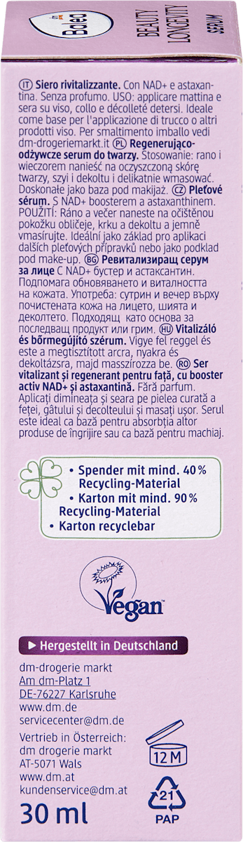 Balea Gesichtsserum Beauty Longevity, 30 ml