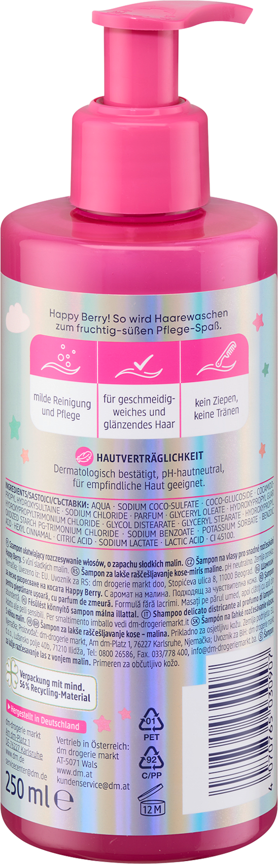 Balea Shampooing démêlant léger enfant happy berry, 250 ml